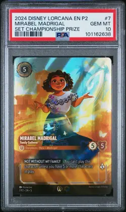 2024 DISNEY LORCANA EN 5 7/P2 MIRABEL MADRIGAL SET CHAMPIONSHIP PRIZE PSA 10 - Image 1