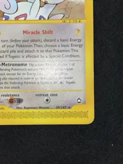 Togetic Aquapolis E-Reader Pokemon TCG Card 39/147 Regular Rare - Image 5