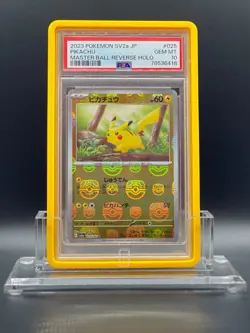 PSA 10 2023 SV2a Pokemon Card 151 JPN 025/165 C Pikachu Master Ball Reverse Holo - Image 1