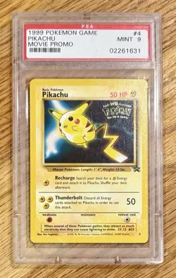 1999 Pokemon Game Pikachu Movie Promo #4 Card PSA 9 - Image 1