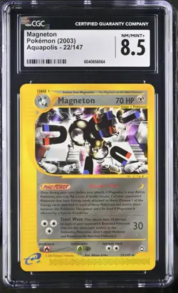CGC 8.5 Magneton 22/147 Aquapolis 2003 Pokemon Card - Image 1