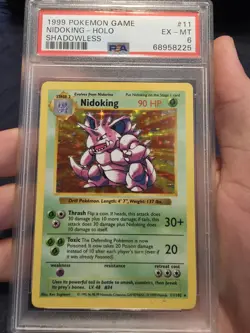 Pokemon TCG Nidoking Shadowless Holo Rare Card Base Set 11/102 PSA 6 - Image 1