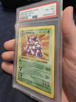 Pokemon TCG Nidoking Shadowless Holo Rare Card Base Set 11/102 PSA 6 - Image 2