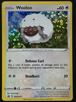 Off Center - Wooloo Holo NM SWSH011 General Mills Promo Pokemon Card - Image 1