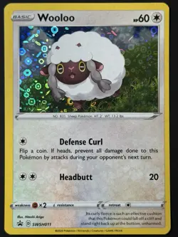 Off Center - Wooloo Holo NM SWSH011 General Mills Promo Pokemon Card - Image 2