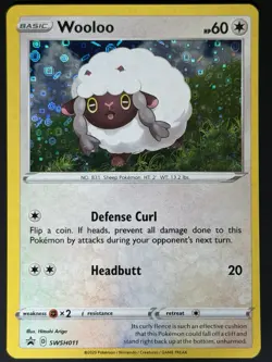 Off Center - Wooloo Holo NM SWSH011 General Mills Promo Pokemon Card - Image 3