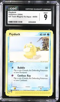 CGC 9 Psyduck 44/95 EX Team Magma Vs Aqua 2004 Pokemon Card - Image 1