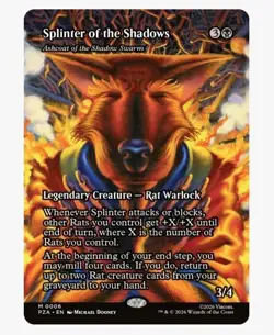 1x MTG Splinter of the Shadows - Ashcoat of the Shadow Swarm *Borderless* NM - Image 1