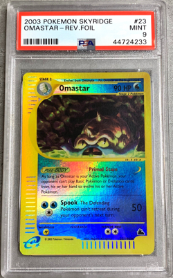 Pokemon Card Omastar Reverse Holo Rare PSA 9 Mint, Skyridge 23/144 WOTC 2003 (1) - Image 1