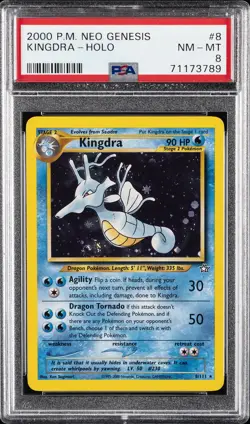 2000 POKEMON NEO GENESIS #8 KINGDRA-HOLO PSA 8 - Image 1