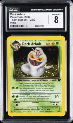 2000 POKEMON TEAM ROCKET - HOLO #2/82 DARK ARBOK CGC 8 - Image 1