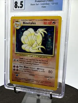 CGC 8.5 Pokemon Ninetales 1999 English Unlimited Base Set Holo 12/102 Mint + NM - Image 3
