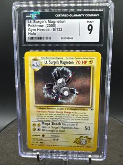 2000 Pokemon Lt. Surge's Magneton Holo Gym Heroes 8/132 CGC 9 MINT - Image 2
