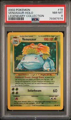 2002 Pokemon Legendary Collection - Venusaur - Holo #18 PSA 8 NM-M - Image 3