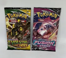 Pokemon TCG: Evolving Skies + Fusion Strike Factory Sealed Booster Packs(2) - Image 1