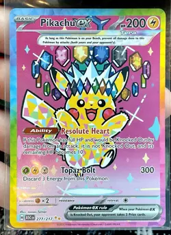 PACK FRESH Pokemon Pikachu ex Special IR ME: Ascended Heroes 277/217 NM - Image 1