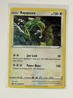 Rayquaza SWSH029 Pokemon Black Star Promo Sword & Shield Cosmos Holo - Image 1