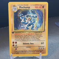 Pokemon TCG Machamp Holo Rare 1st Edition 8/102 - Image 1