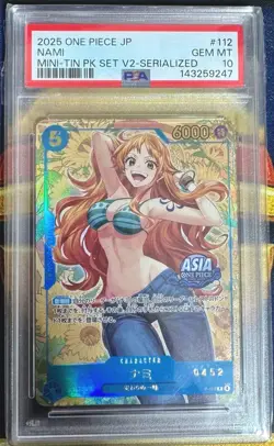 Onepiece Card Game Nami P-112 V2 Numerata Serial Mini Tin Pack Serialized PSA10 - Image 1