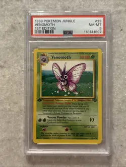 1999 Pokemon Jungle 1st Edition Venomoth #29 PSA 8 NM MT - Image 1