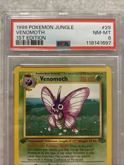 1999 Pokemon Jungle 1st Edition Venomoth #29 PSA 8 NM MT - Image 3