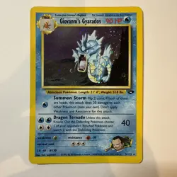 2000 Pokemon Giovanni's Gyarados 5/132 Gym Challenge Unlimited Holo HEAD SWIRL - Image 1