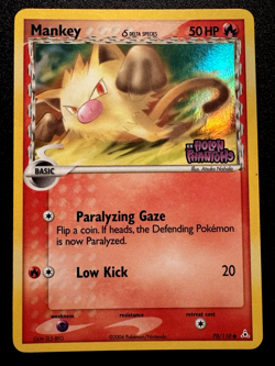 Mankey 70/110 EX Holon Phantoms Pokemon Card Reverse Holo Foil Rare LP - Image 1