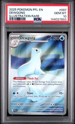 2025 POKEMON PFL EN-PHANTASMAL FLAMES ILLUSTRATION RARE #097 DEWGONG PSA 10 - Image 1