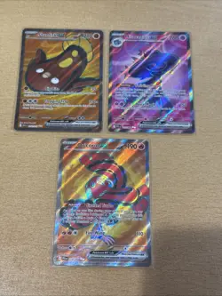 Pokemon TCG Full Art Card X3 Phantasmal/Ascended Stunfisk, Mismagius, Oricorio - Image 1