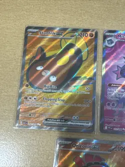 Pokemon TCG Full Art Card X3 Phantasmal/Ascended Stunfisk, Mismagius, Oricorio - Image 3