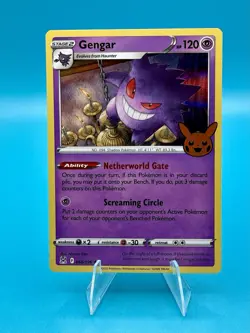 Pokemon TCG 2022 Gengar 066/196 Halloween Trick or Trade Holo Rare Card NM - Image 1