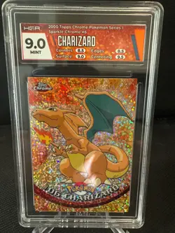 Pokemon Topps Chrome Series 1 - #6 Charizard - Sparkle: Chrome holo - HGA 9 - Image 1