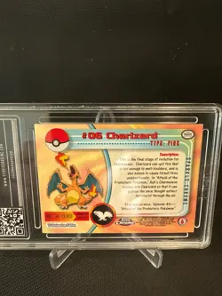 Pokemon Topps Chrome Series 1 - #6 Charizard - Sparkle: Chrome holo - HGA 9 - Image 3