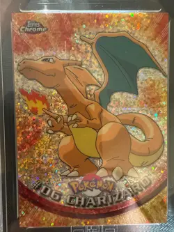 Pokemon Topps Chrome Series 1 - #6 Charizard - Sparkle: Chrome holo - HGA 9 - Image 4