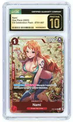 CGC 10 Nami CS 2023 Celebration Championship One Piece Promotion Card ST01-007 - Image 1