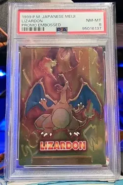 1999 Pokemon Japanese Meiji Promo Embossed LIZARDON Charizard PSA 8 NM-Mint Card - Image 1