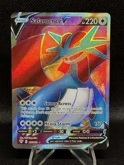 Pokemon TCG Salamence V 185/189 Textured Full Art Ultra Rare Holo Near Mint NM - Image 1