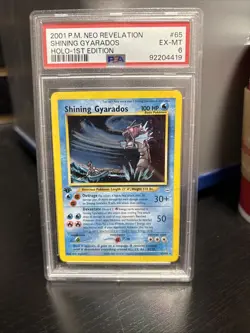 2001 POKEMON NEO REVELATION #65 SHINING GYARADOS HOLO 1st Edition PSA 6 - Image 1