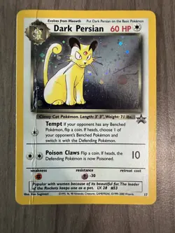 Pokemon TCG Dark Persian Black Star Promo 17 WoTC Holo HP Condition - Image 1