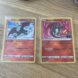 Set of Both Radiant Charizard Pokemon Cards NM Condition Radiant Rare Pack Fresh - Image 4