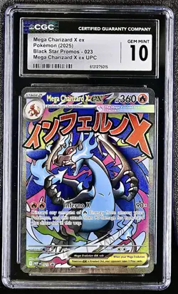 2025 Pokemon Black Star Promo Mega Charizard X ex #023 CGC 10 Gem Mint - Image 1