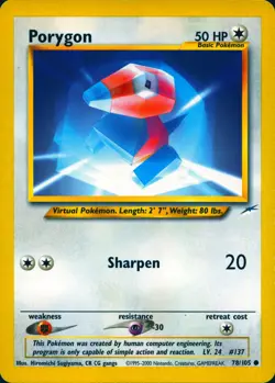 PORYGON 78/105 COMMON NEO DESTINY POKEMON UNLIMITED LP - Image 1