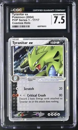 Pokemon 2004 POP Series 1 Tyranitar ex 17/17 CGC Near mint 7.5 - Image 1