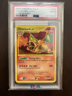 CHARIZARD HOLO PSA 2 2008 POKEMON DIAMOND & PEARL STORMFRONT #103/100 - Image 1
