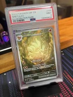 2023 POKEMON OBF EN-OBSIDIAN FLAMES ILLUSTRATION RARE #199 NINETALES PSA 9 - Image 1