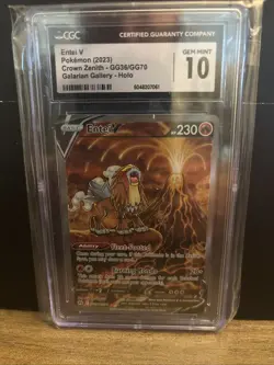 CGC 10 Entei V GG36/GG70 Galarian Gallery SWSH Crown Zenith Pokemon Card - Image 1