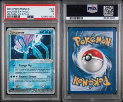 2004 POKEMON EX TEAM MAGMA VS TEAM AQUA #94 SUICUNE EX-HOLO PSA 1 - Image 3