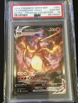 2022 Pokemon SWSH BSP Ultra Premium Collection UPC #261 FA Charizard VMAX PSA 10 - Image 1