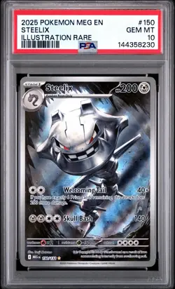 2025 POKEMON MEG EN-MEGA EVOLUTION #150 STEELIX ILLUSTRATION RARE PSA 10 - Image 1