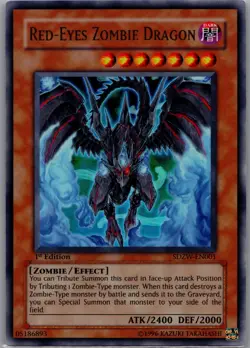 Red-Eyes Zombie Dragon SDZW-EN001 Zombie World 1st Edition - Image 1
